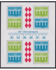 F-EX40639 MONACO MNH 1984 SPECIAL SHEET 25th ANNIV EUROPA EUROPE BRIDGE.