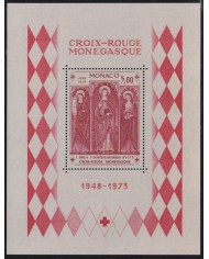 F-EX41518 MONACO MNH 1973 SHEET RED CROSS RELIGION STE DEVOTE DULCEACQUA.