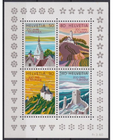 F-EX41667 SWITZERLAND SUISSE MNH 1987 200th ANNIV TOURIM ARCHITECTURE BUILDING.