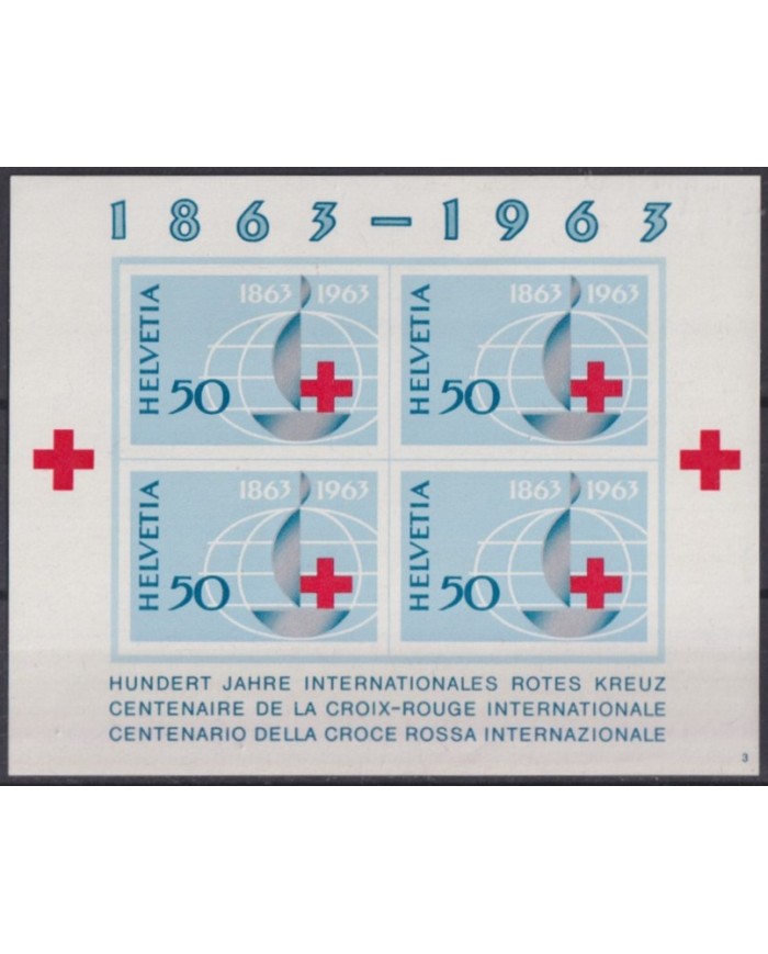 F-EX41666 SWITZERLAND SUISSE MNH 1963 CENTENARY OF RED CROSS.