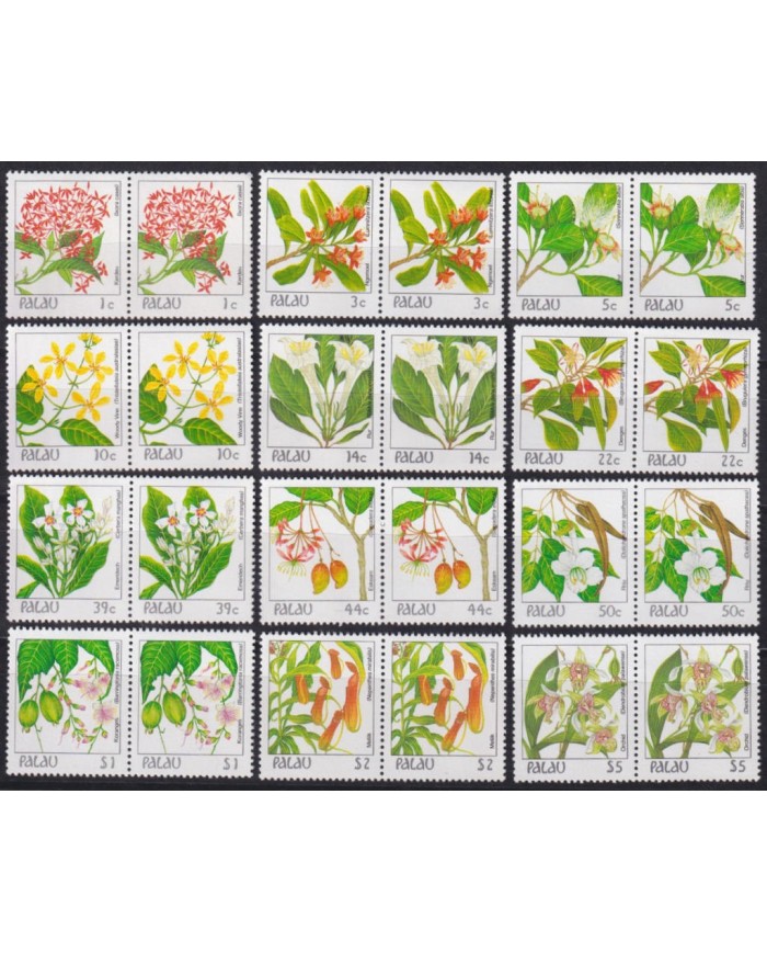 F-EX41825 PALAU MNH 1987 FLOWER FLORES PAIR.
