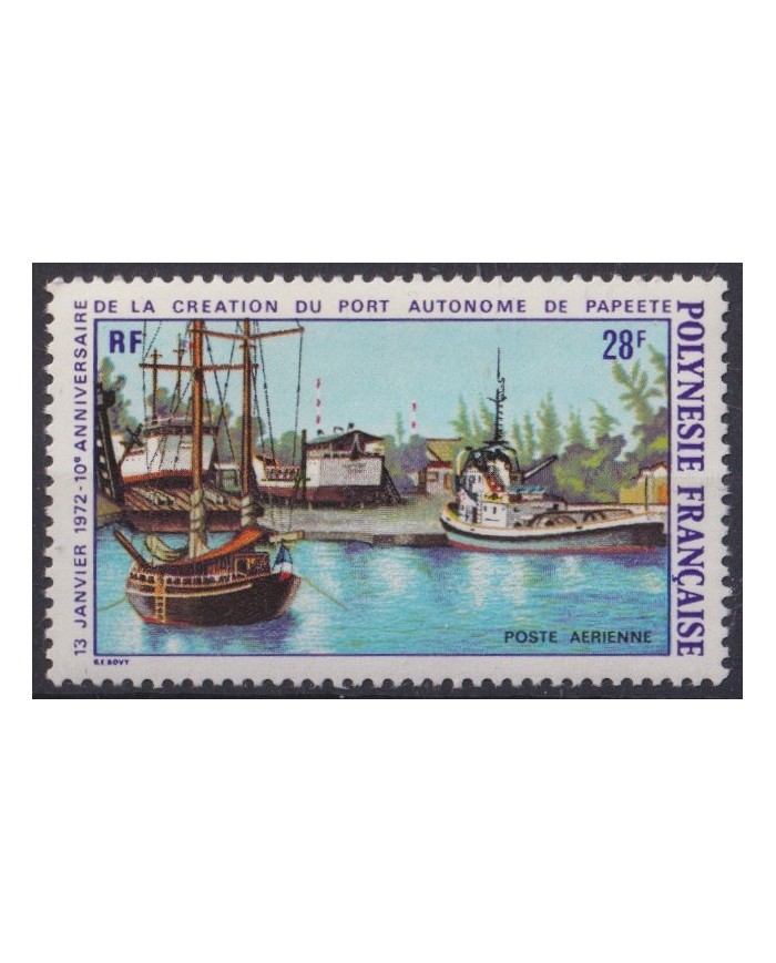 F-EX42120 POLYNESIE POLINESIA MNH 1972 10th ANIV FREE PORT SAILING SHIP BARCOS.