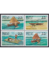 F-EX42166 PALAU MNH 1985 TRADITIONAL CANOES RACING CANOES SHIP BARCOS.