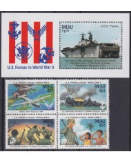 F-EX42187 PALAU MNH 1990 US FORCES IN WWII BATTLESHIP USS PELELIU BARCOS.