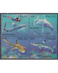 F-EX42195 PALAU MNH 1993 MARINE WILDLIFE FISH SHARK TIBURONES PECES.