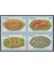 F-EX42194 PALAU MNH 1993 FOOD MARINE WILDLIFE CRAB SHRIMP.