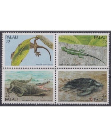 F-EX42170 PALAU MNH 1986 GECKO LIZARD  CROCODILE TURTLE SKINK.