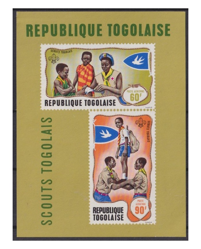 F-EX42153 TOGO MNH 1968 BOYS SCOUTS JAMBOREE SHEET.