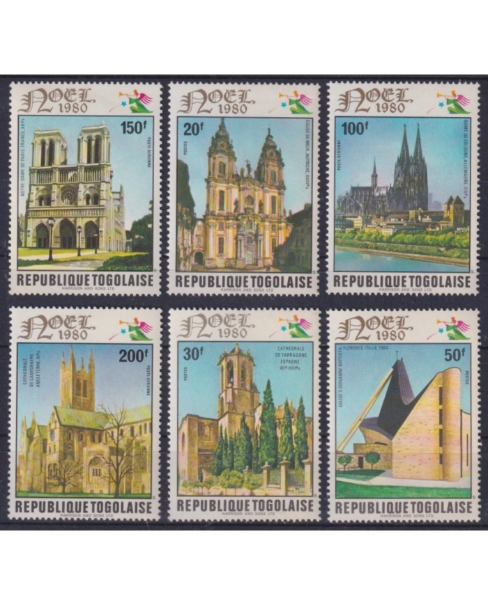 F-EX42135 TOGO MNH 1980 CHRISTMAS NAVIDAD GREAT CATHEDRAL CHURCH.