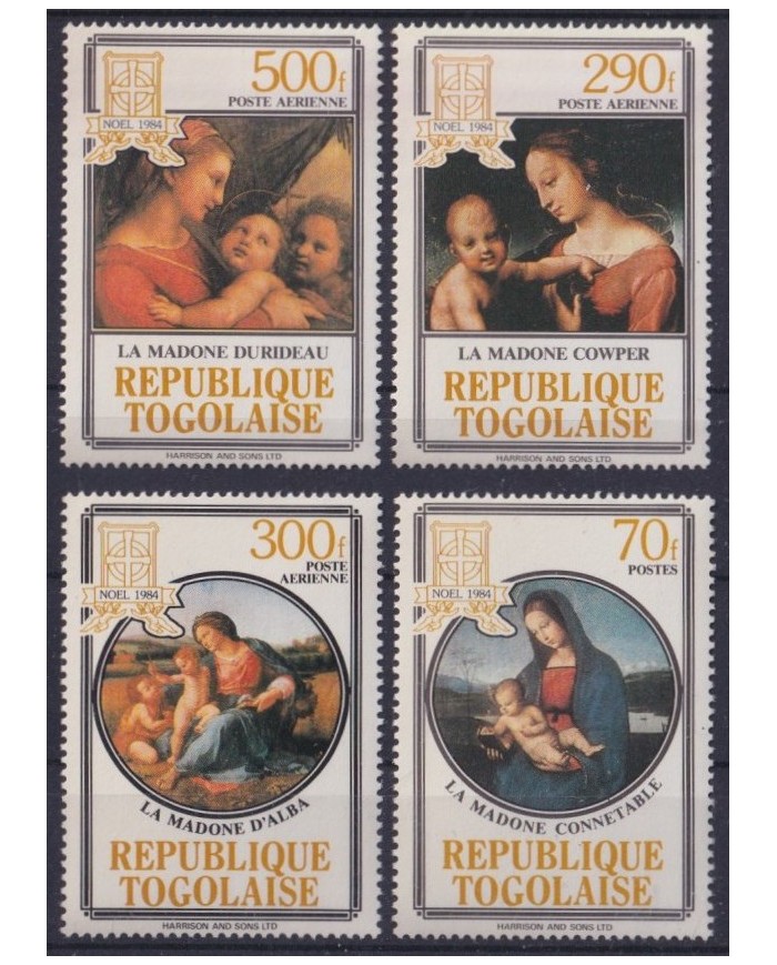 F-EX42133 TOGO MNH 1984 CHRISTMAS NAVIDAD ART PAINTING RAPHAEL LEONARDO DA VINCI.