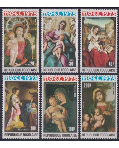 F-EX42141 TOGO MNH 1975 CHRISTMAS NAVIDAD ART PAINTING BELLINI MANTEGNA EL GRECO CORREGGIO.