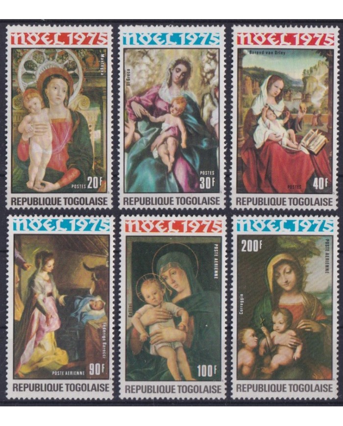 F-EX42141 TOGO MNH 1975 CHRISTMAS NAVIDAD ART PAINTING BELLINI MANTEGNA EL GRECO CORREGGIO.