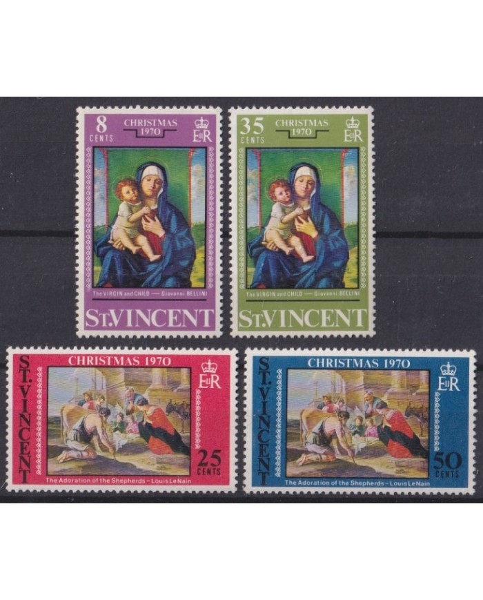 F-EX42098 ST VINCENT MNH 1970 CHRISTMAS NAVIDAD ART PAINTING BELLINI LOUIS LENAIN.