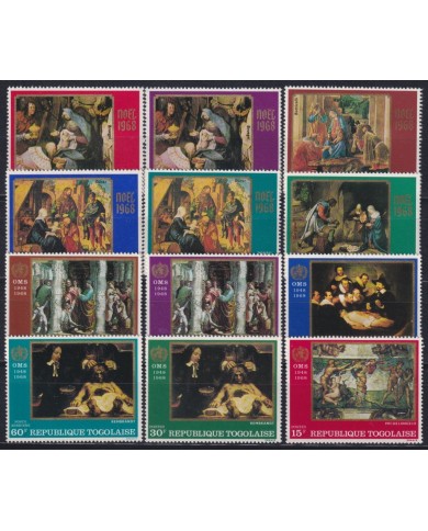 F-EX41833 TOGO MNH 1968 CHRISTMAS NAVIDAD ART PAINTING REMBRANDT DURER BRUEGEL.