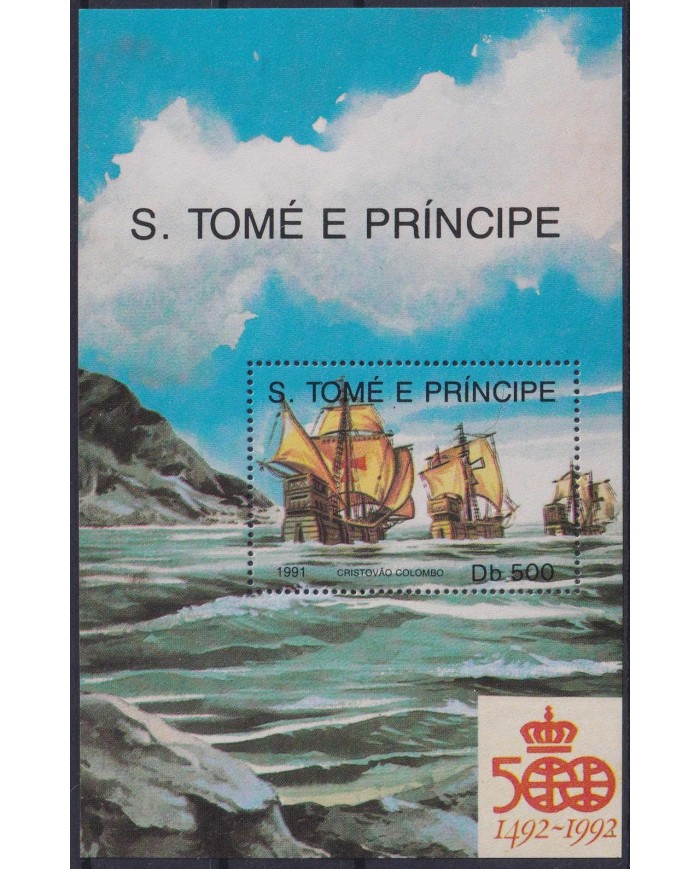 F-EX38724 SAO TOME I PRINCIPE 1991 MNH DISCOVERY SHIP COLUMBUS DESCUBRIMIENTO COLON.