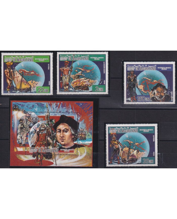 F-EX36720 MAURITANIA MNH 1986 DISCOVERY OF AMERICA BARCOS SHIP COLUMBUS INDIAN.