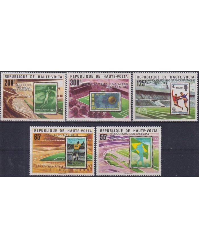 F-EX42331 UPPER VOLTA MNH 1978 WORLD CUP SOCCER FOOTBALL WINNER OVERPRINT.