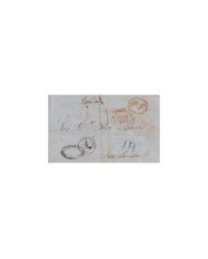 F-EX15828 UK 1855 STAMPLESS COVER FORWARDED AGENT HERMANN SILLEY TO SPAIN.