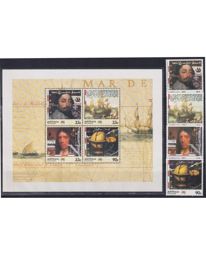 F-EX41884 AUSTRALIA MNH 1987 DISCOVERY SHIP DAMPIER TASMAN.