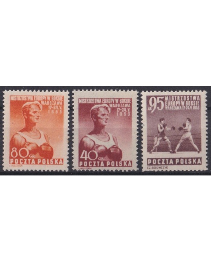 F-EX42314 POLAND MH 1953 BOXING CHAMPIONSHIP GAMES.
