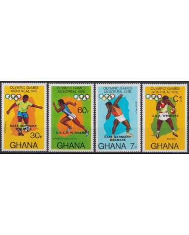F-EX42628 GHANA MNH 1976 MONTREAL OLYMPIC GAMES ATHLETISM SOCCER BOXING WINNER.