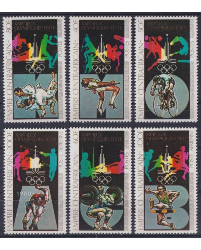 F-EX42380 CENTRAL AFRICA MNH 1980 MOSCOW OLYMPIC GAMES ATHLETISM CICLING JUDO.