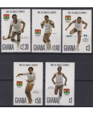 F-EX42626 GHANA MNH 1984 LOS ANGELES OLYMPIC GAMES ATHLETISM HOCKEY BOXING.