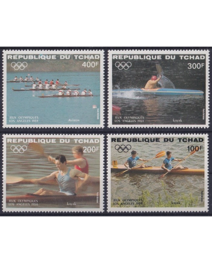 F-EX42383 CHAD TCHAD MNH 1984 LOS ANGELES OLYMPIC GAMES SAILING CANOES KAYAK.