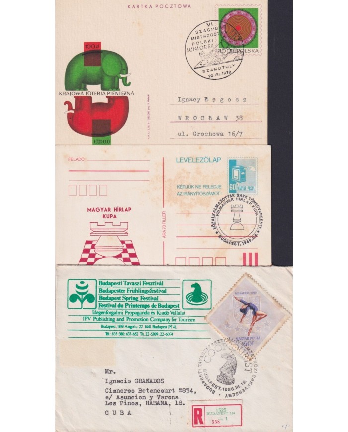 F-EX1906 POLONIA POSLKA POLAND. 10 SPECIAL CANCEL CHESS AJEDREZ.