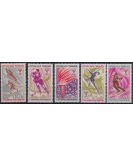 F-EX42615 FRANCE MNH 1968 GRENOBLE WINTER OLYMPIC GAMES SKI HOCKEY GYMNASTICS.