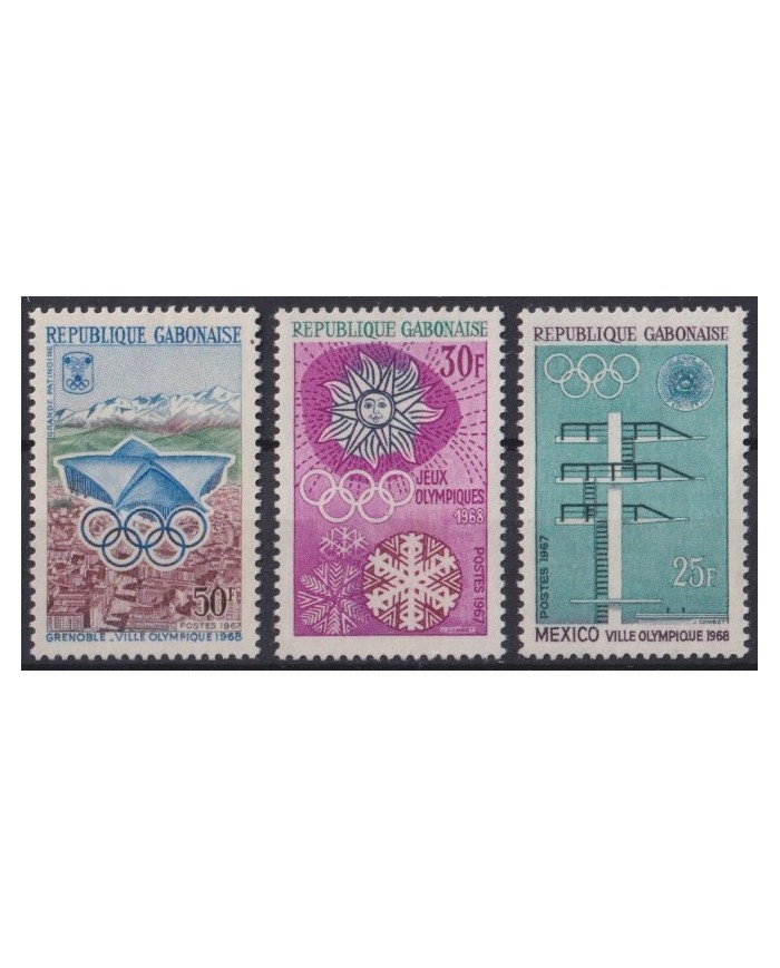 F-EX42616 GABON MNH 1968 GRENOBLE WINTER OLYMPIC GAMES.