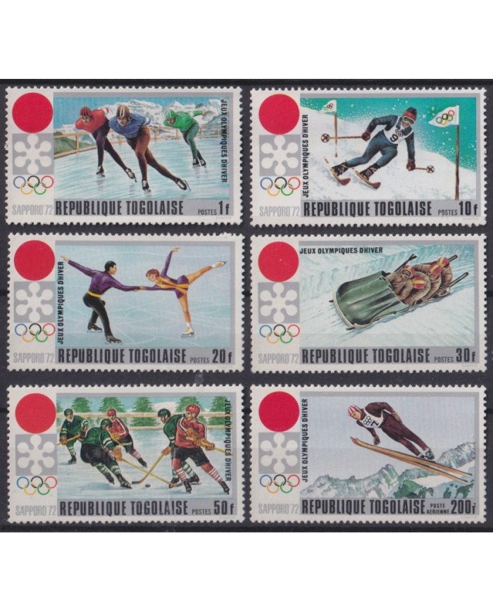 F-EX42003 TOGO MNH 1971 SAPPORO WINTER OLYMPIC GAMES SKI GYMNASTICS HOCKEY.
