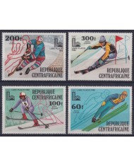 F-EX42377 CENTRAL AFRICA MNH 1980 LAKE PLACID WINNER OLYMPIC GAMES SKI HOCKEY.