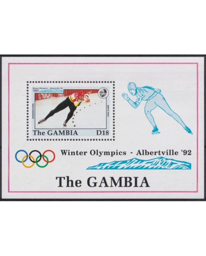 F-EX42622 GAMBIA MNH 1992 ALBERTVILLE WINTER OLYMPIC GAMES SPEEDSKATING.