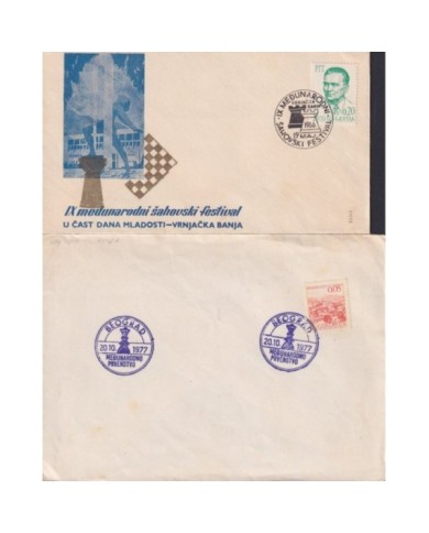 F-EX1921 YUGOSLAVIA JUGOSLAVIJA. 10 SPECIAL CANCEL CHESS AJEDREZ.