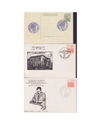 F-EX1921 YUGOSLAVIA JUGOSLAVIJA. 10 SPECIAL CANCEL CHESS AJEDREZ.