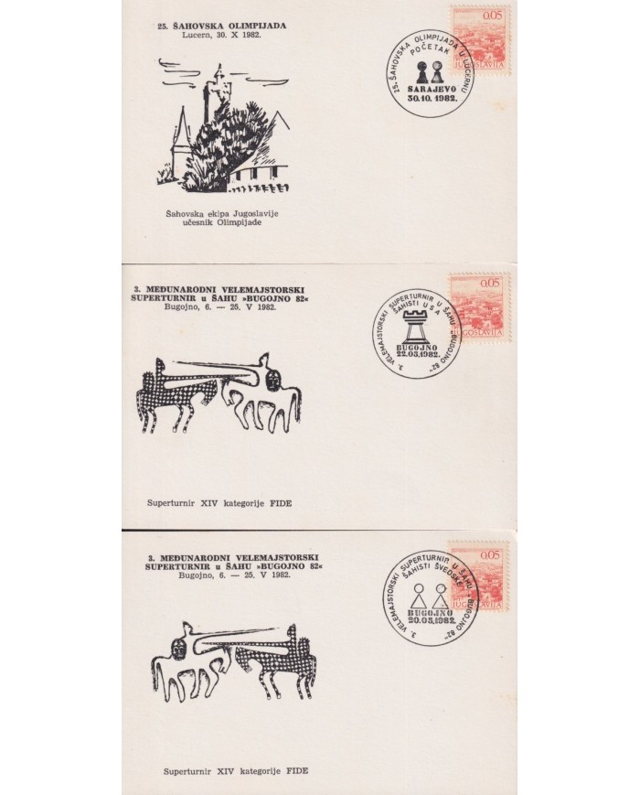 F-EX1922 YUGOSLAVIA JUGOSLAVIJA. 10 SPECIAL CANCEL CHESS AJEDREZ.