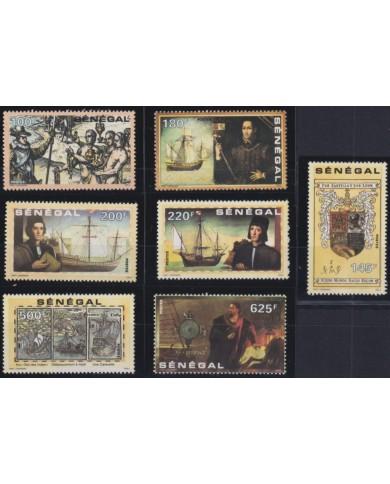 F-EX37001 SENEGAL 1991 MNH DISCOVERY COLUMBUS SHIP CARAVEL ART.