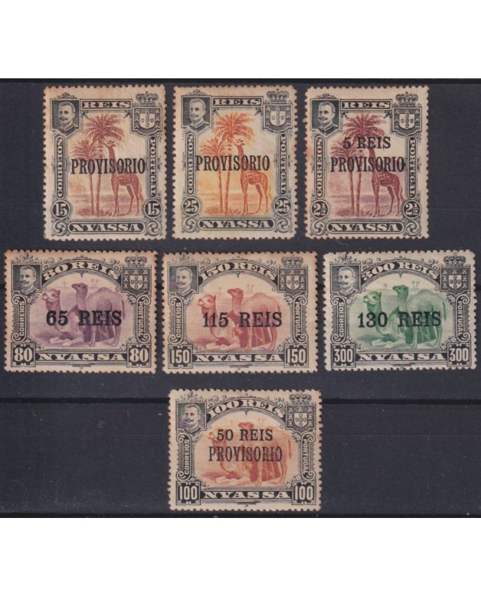 F-EX42766 PORTUGAL COLONIES REPUBLICA NYASSA CAMEL GIRAFEE USED STAMPS LOT.