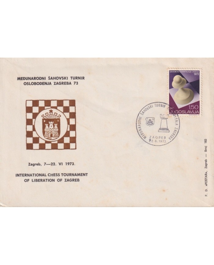 F-EX1923 YUGOSLAVIA JUGOSLAVIJA. 10 SPECIAL CANCEL CHESS AJEDREZ.