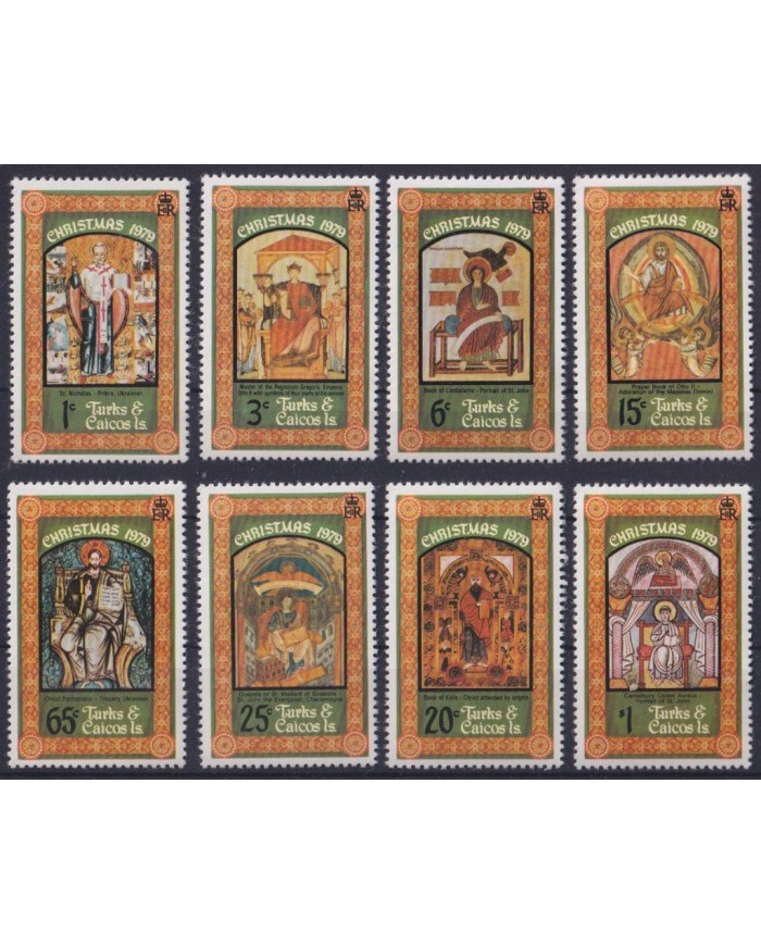 F-EX42142 TURKS & CAICOS MNH 1979 NAVIDAD CHRISTMAS ART ICONS MEDIEVAL BOOK.