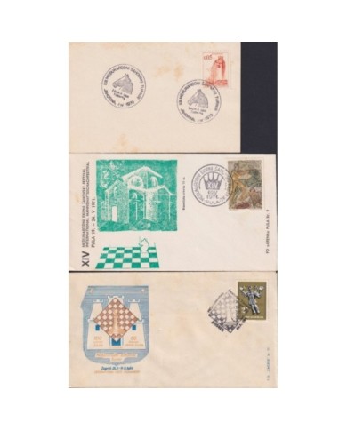 F-EX1924 YUGOSLAVIA JUGOSLAVIJA. 10 SPECIAL CANCEL CHESS AJEDREZ.