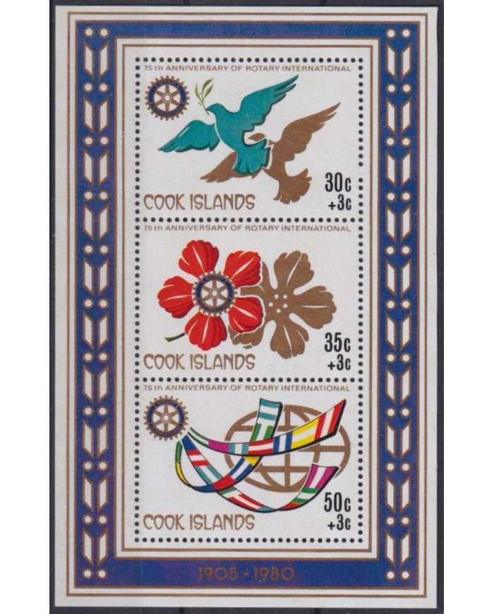 F-EX42390 COOK IS MNH 1980 PIGEON BIRD 75th ANNIV INTERNATIONAL ROTARY CLUB.