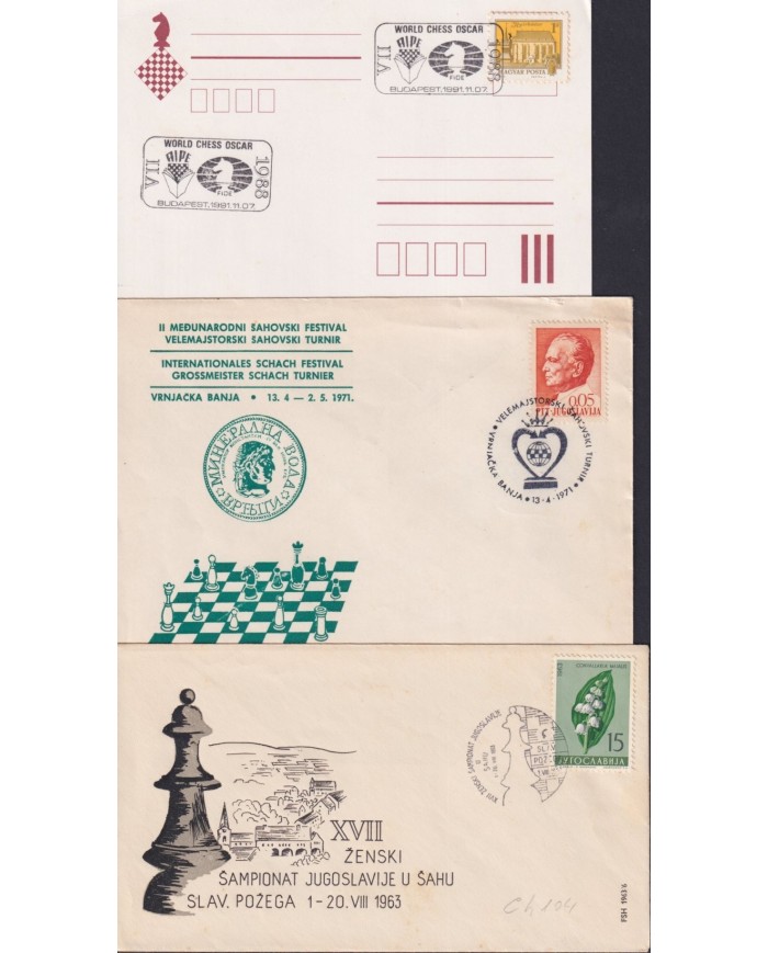 F-EX1924 YUGOSLAVIA JUGOSLAVIJA. 10 SPECIAL CANCEL CHESS AJEDREZ.