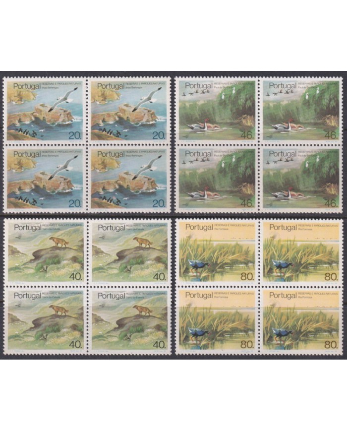 F-EX42281 PORTUGAL MNH 1985 NATURAL PARK BIRD RABBIT WOLF BLOCK 4.