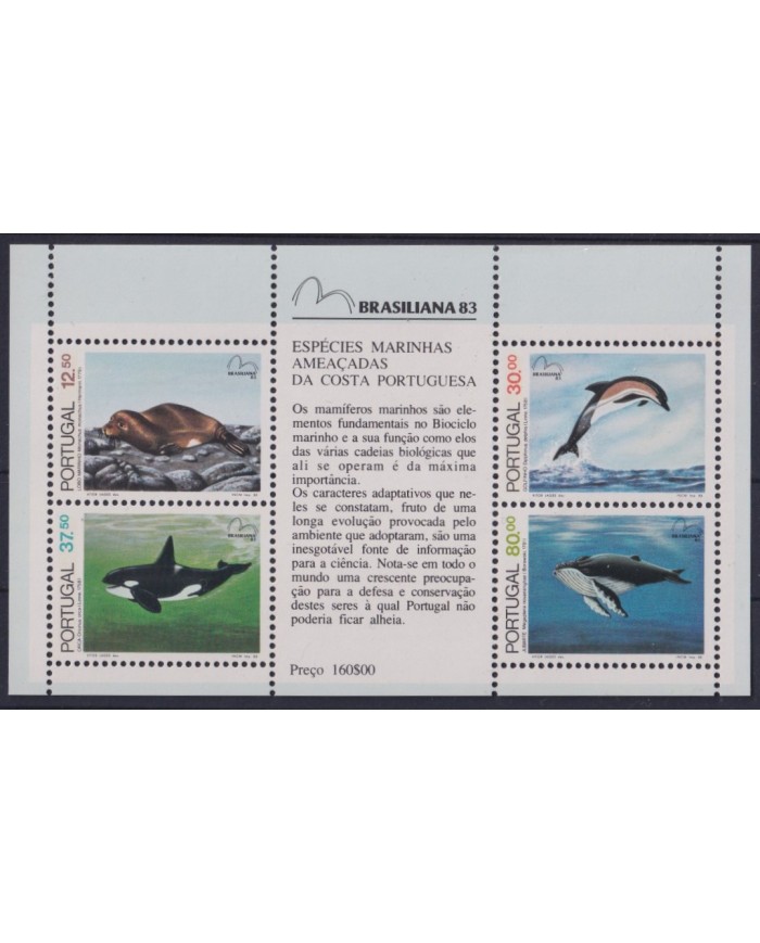 F-EX42266 PORTUGAL MNH 1983 BRASILIANA SEA MARINE WILDLIFE DOLPHINS WHALE.