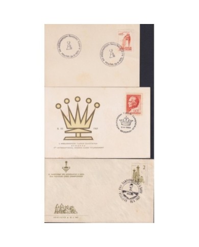 F-EX1924 YUGOSLAVIA JUGOSLAVIJA. 10 SPECIAL CANCEL CHESS AJEDREZ.