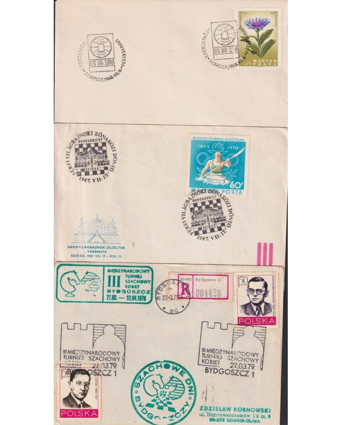 F-EX1907 POLONIA POSLKA POLAND. 10 SPECIAL CANCEL CHESS AJEDREZ.