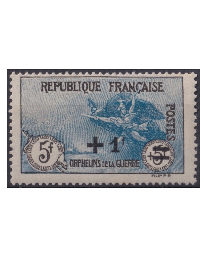 F-EX37467 FRANCE 1922 MNH 5fr + 1fr ORPHANS OF WAR MARSELLAISE Yvert. 169.