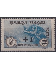 F-EX37467 FRANCE 1922 MNH 5fr + 1fr ORPHANS OF WAR MARSELLAISE Yvert. 169.